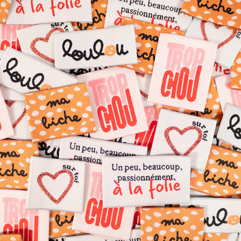 Étiquettes tissées Assortiment "Sweetie" - x5