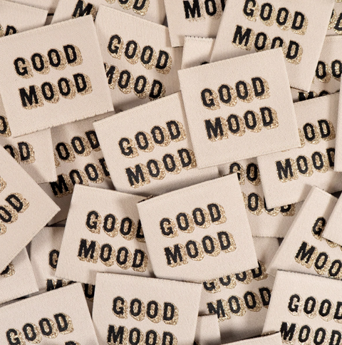 Étiquettes tissées "Good Mood " x 5