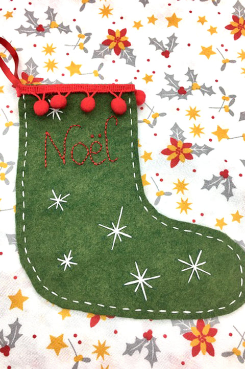 Botte de Noël brodée