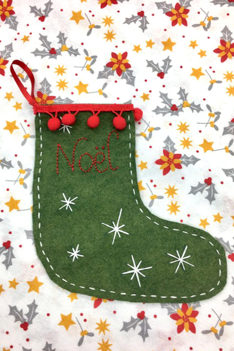 Botte de Noël brodée